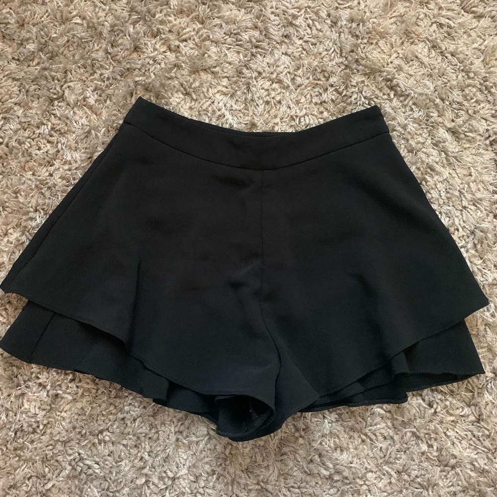 Black ruffle shorts